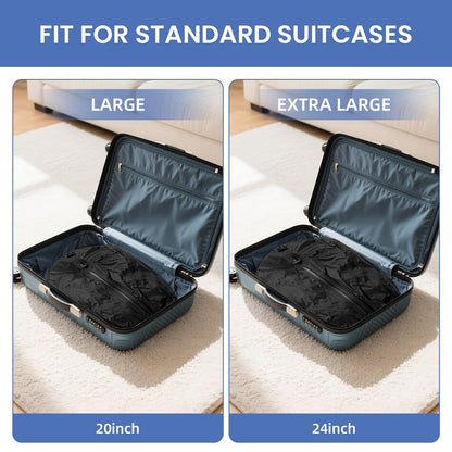 BAGAIL TPU Vacuum Bag for Travel, Reusable Compression Bag with IPX8 Waterproof Zipper, Save Space for Suitcase, Backpack and Carry on (Black, ExtraLarge, No Pump)