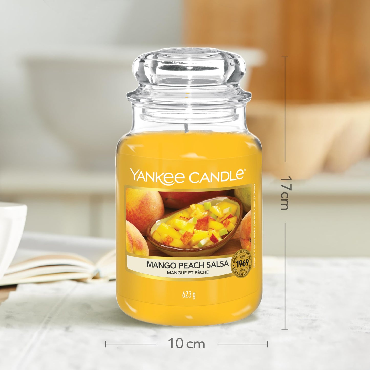 Yankee Candle Scented Candle | Mango Peach Salsa Large Jar | Burn Time: up to 150 Hours | Perfect Gifts for Women