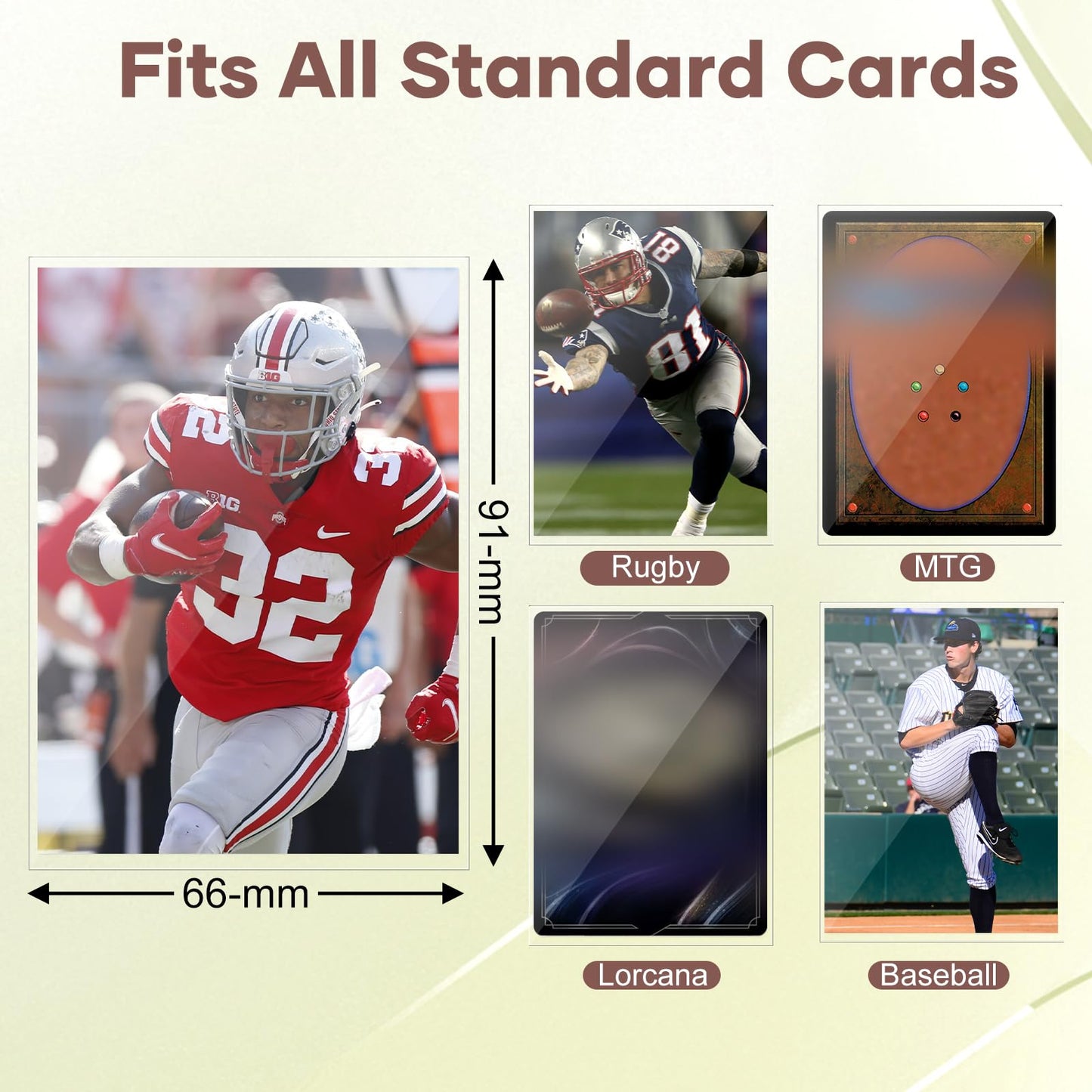 1200 Count Card Sleeves, Clear Baseball Card Sleeves, Soft Trading Card Sleeve Fit for MTG, TCG, Baseball Cards, Football Cards, Game Cards