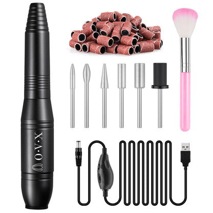 Portable Electric Nail Drill Machine, Professional 20000 RPM USB Manicure Pedicure Drills for Acrylic Nails Gel Polishing Shape Tools