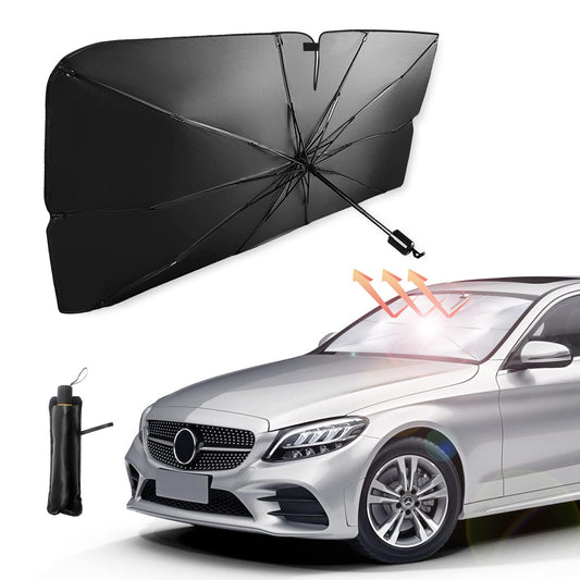 Car Windshield Sun Shade Umbrella, Reflective Sunshade for Front Window Blocks UV Rays Heat Keep Vehicle Cool, Foldable Shade Front Windshield Car Accessories Interior (55x31 Inches)