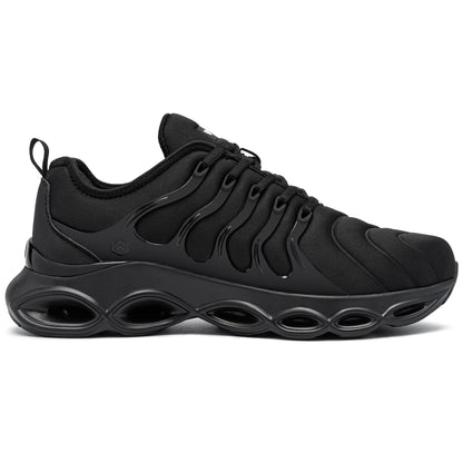 LARNMERN Steel Toe Cap Trainers Mens Safety Trainers Lightweight Safety Shoes Cushioning Fashion Breathable Comfortable Work Shoes (Black,9 UK)