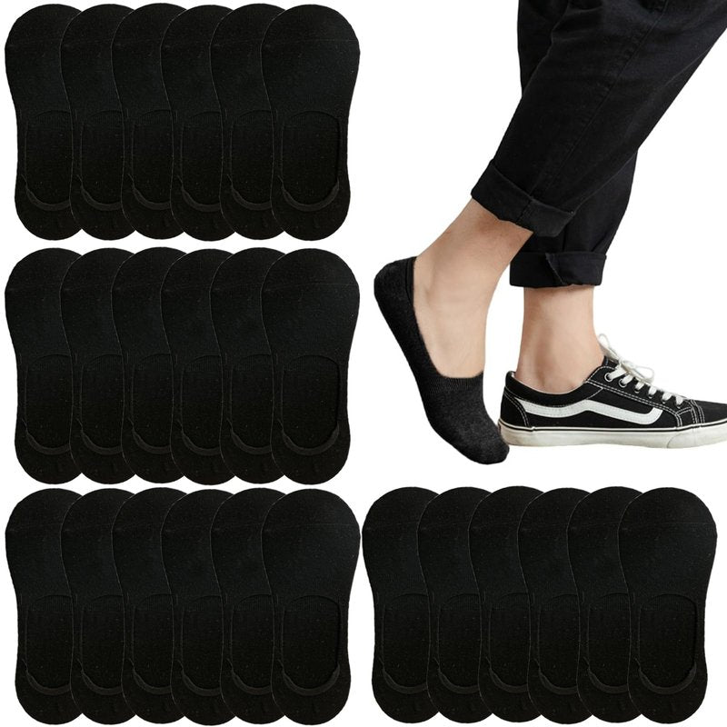 Looknniy 12 Pairs No Show Socks Men Low Cut Non Slip Ankle Short Athletic Running Novelty Casual Invisible Liner Socks