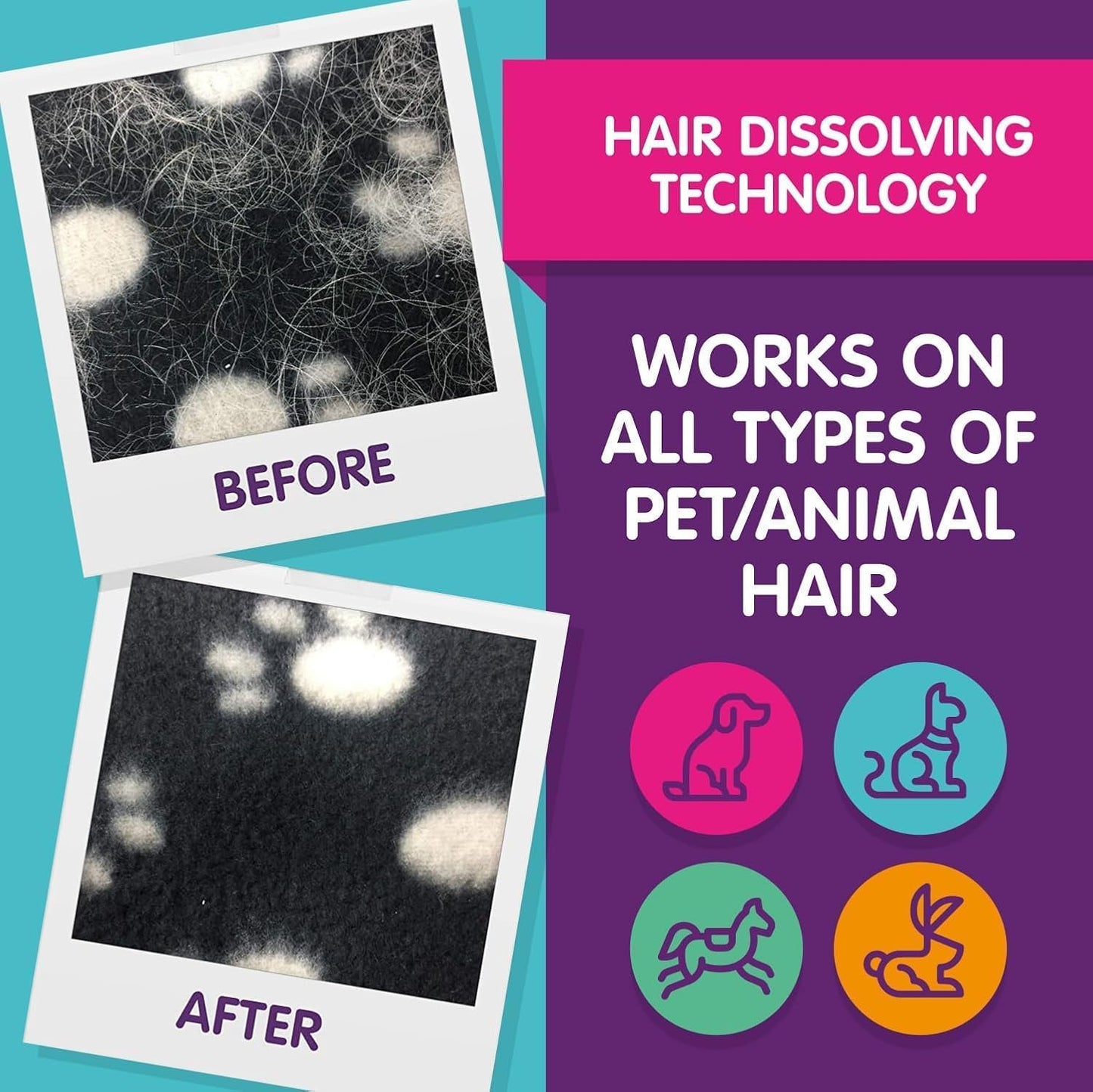 Vamoosh Pet Hair Dissolver - Pet Hair Remover for Washing Machines, Cotton Fresh 18x100g, Eliminates Odours and Dirt, Dissolves Dog, Cat, Horse, Animal Fur, Large Pack up to 18 Washes