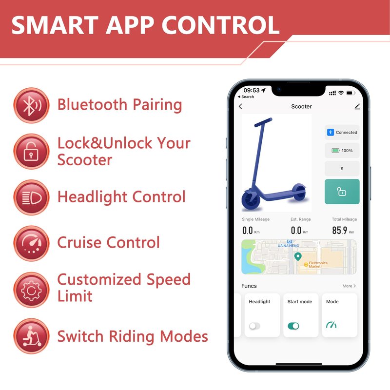 MAXSHOT Electric Scooter for Adults, 8.5/10/14" Tires, 19/22Mph, 350W/500W Motor, 21-28 Miles Range, Folding E-Scooter with Dual Suspension,APP Control