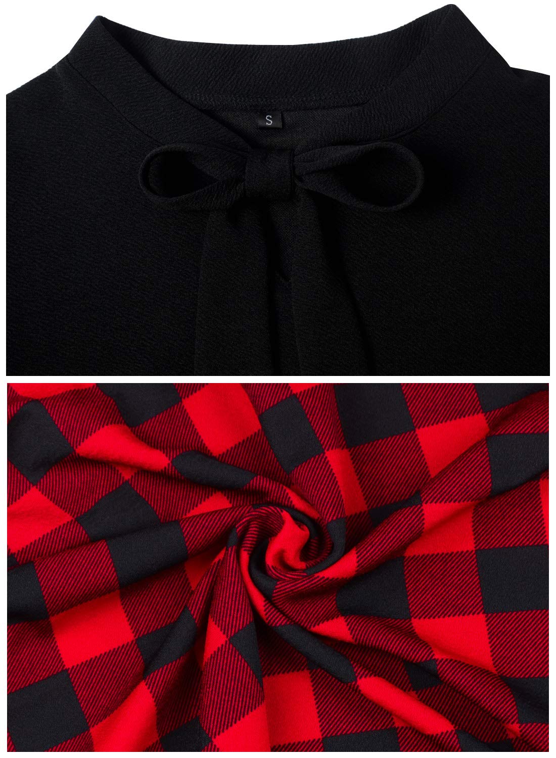 Christmas Plaid Dresses for Women 2025 Red and Black Buffalo Vintage Fit and Flare A Line Hoilday Ladies Dress M