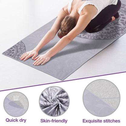 MoKo Yoga Towel, Non Slip Hot Yoga Blanket Printing Pattern Quick Dry with Corner Pocket for Bikram, Pilates, Gym Workout, Outdoor Picnic
