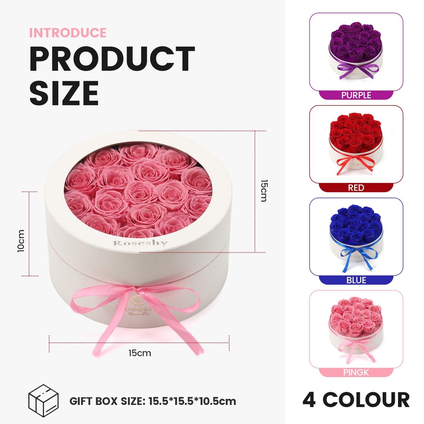 Valentines Day Flowers Roses Gifts for Her,16pcs Red Forever Preserved Roses in Heart Shape Gift Box,Valentines Day Delivery Prime Gifts-Roses Gifts for Women,Mom.