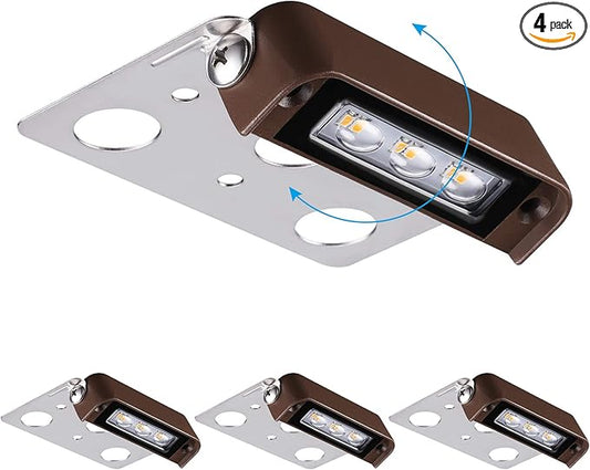 LEONLITE Premium Series 4 Inch 2W LED Retaining Wall Lights Swivel, Hardscape Lighting Low Voltage, LED Landscape Light, 12V Hardscape Paver Light, Outdoor Step Light, 5000K Daylight, ETL, Pack of 4
