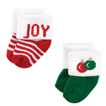 Hudson Baby Girls Unisex Cotton Rich Newborn And Terry Socks, 12 Days Of Christmas Santa, 12-24 Months, 12 Days Of Christmas Santa, 12-24 Months US