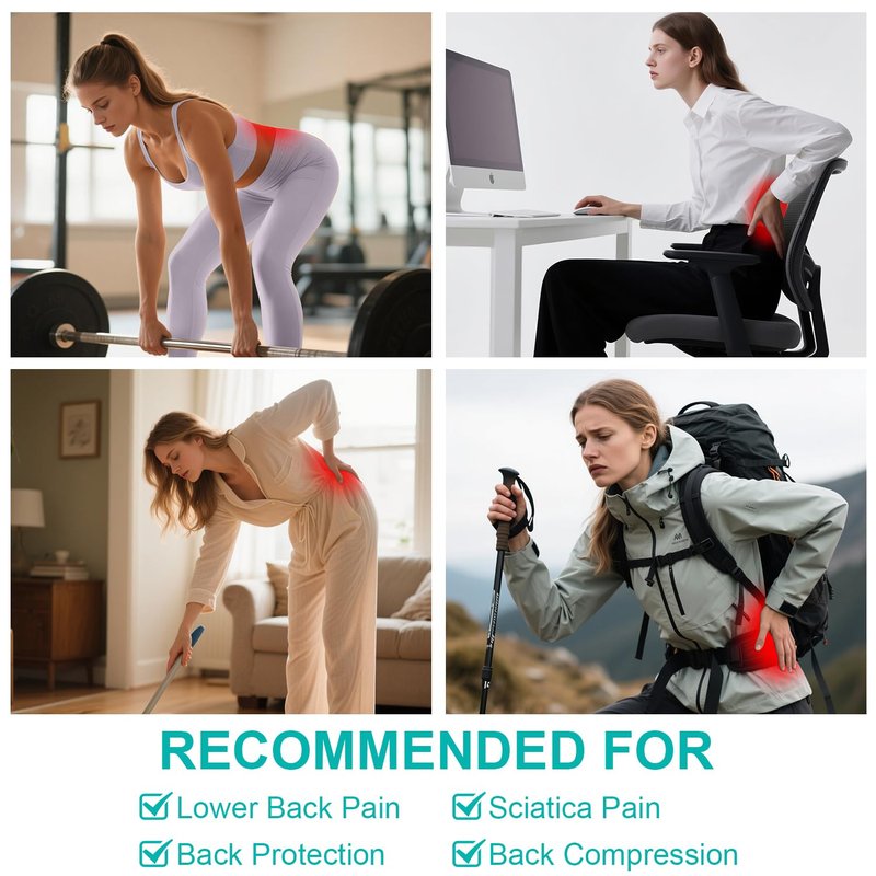 TitanGuard Ultra Thin Lumbar Support Brace for Women & Men – Lightweight Back Pain Relief Belt with Breathable Mesh – Slimline & Invisible Under Clothes – Sciatica & Herniated Disc Support