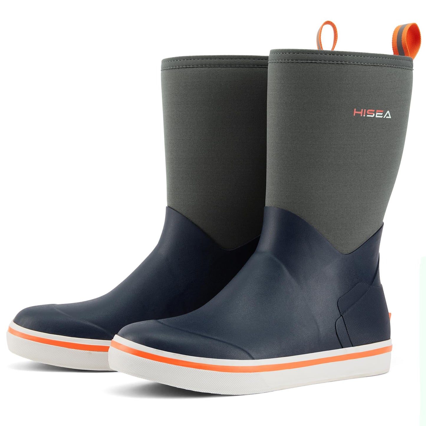 HISEA Men's Rubber Rain Boots Waterproof Garden Fishing Outdoor Deck Boots