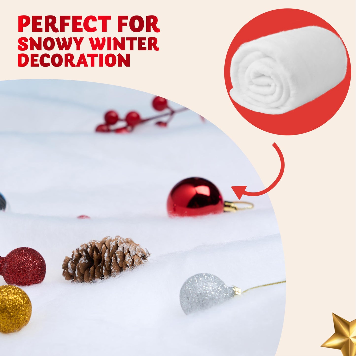 JOYIN Christmas Snow Blanket Roll (3x8 Ft,3 Pcs) for Christmas Decorations, Village Displays, Under The Xmas Tree-Thick White Soft and Fake Snow Cover for Holiday Decor and Winter Displays
