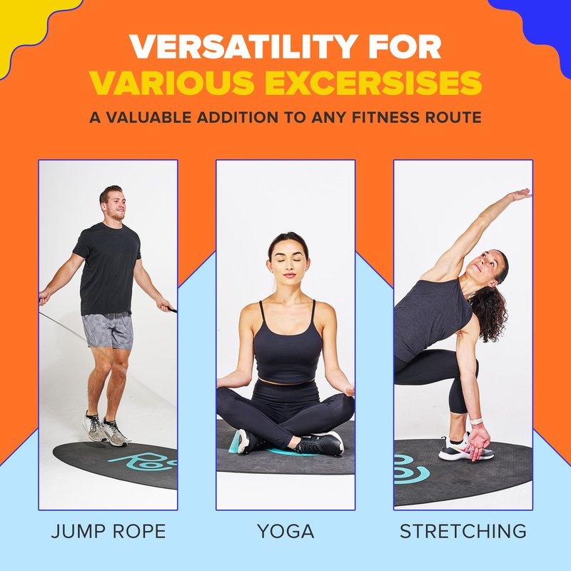 X-Large Roo Jump Rope Mat - 71"x36" The Ultimate Non-Slip Thick 6mm Jump Rope Mat Outdoor and Indoor Workouts - Prevents Injuries, Extends Jumprope Mat Life, Easy to Store and Clean - Comes with Carrying Case - Multi-Functional for Various Exercises