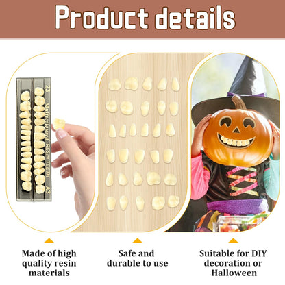 56 Pcs False Teeth Dental Complete Acrylic Resin Denture Teeth, 2 Set Whole Teeth Synthetic Polymer Denture Tooth, 23 Shade A3 Upper + Lower Dental Materials for Replacement, DIY, or Halloween