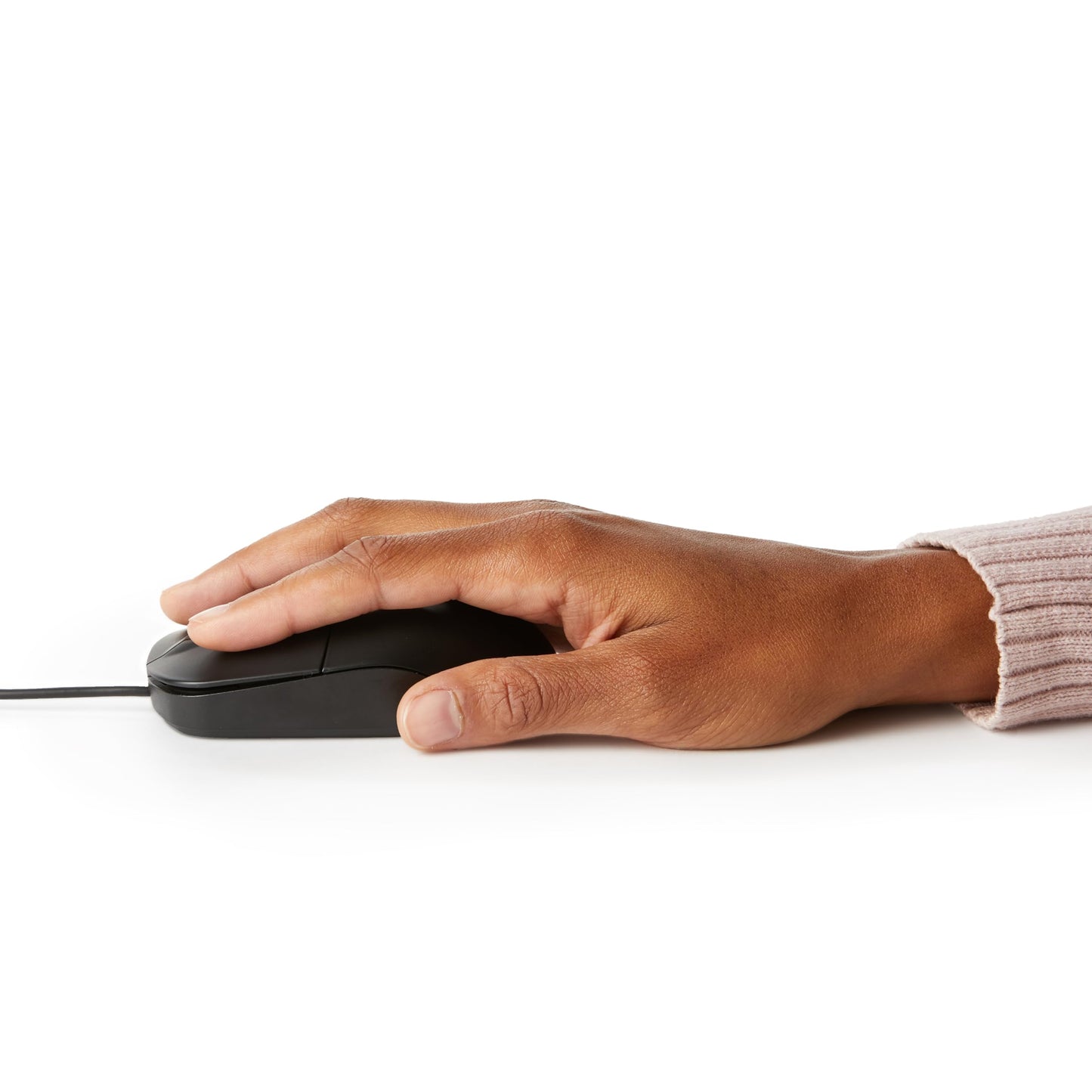 Amazon Basics 3-Button USB Wired Mouse with Scrolling and Tracking - Standard, Black