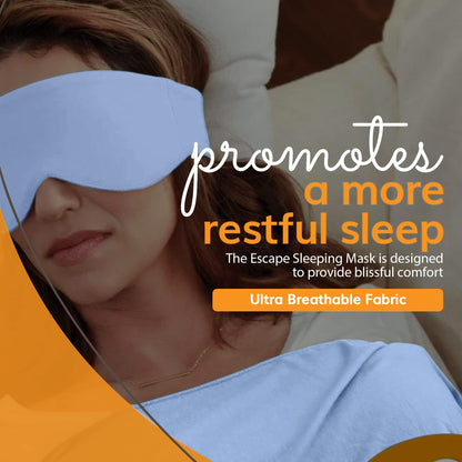 Happyluxe Escape Sleep Mask - Buttery Soft Airplane Eye Mask for Sleeping or Napping in Bed. Machine Washable. - Jet Black, Made in USA