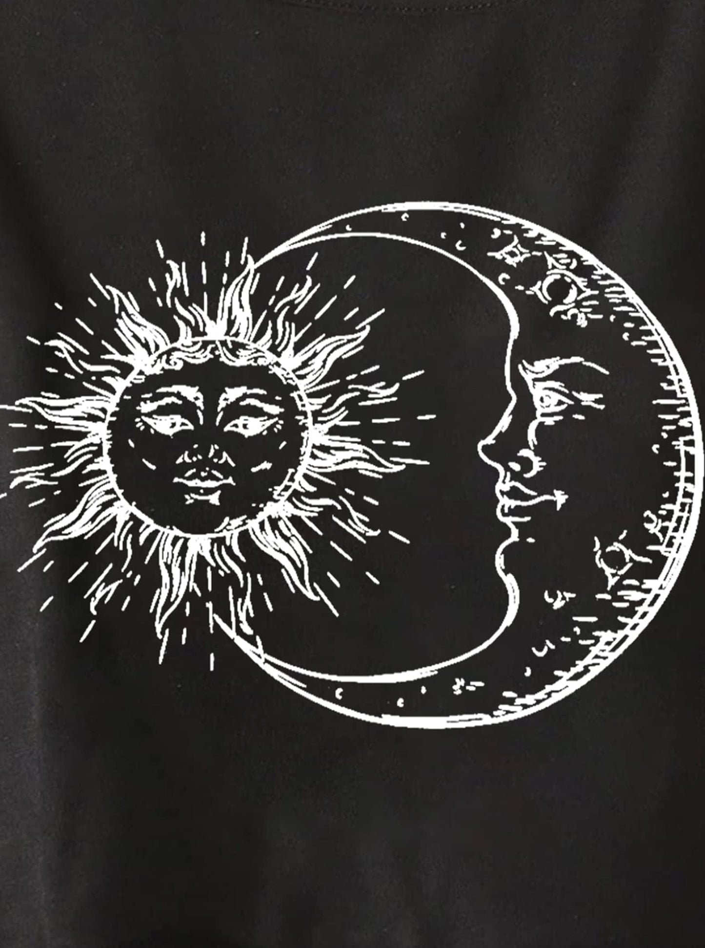 Remidoo Women's Casual Sleeveless Sun and Moon Print Shirt Graphic Crop Top Workout Tank Black Sun Large