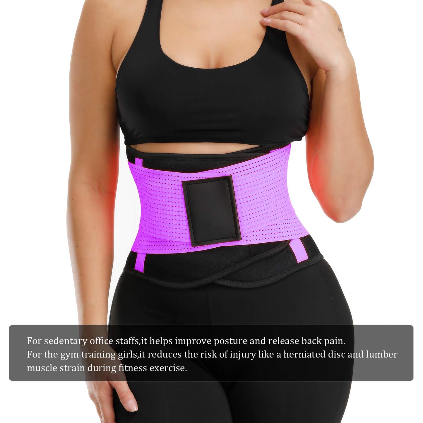 VENUZOR Waist Trainer Belt for Women - Waist Cincher Trimmer - Slimming Body Shaper Belt - Sport Girdle Belt (UP Graded)(Purple,L)