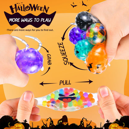 24Pack Halloween Mini Squeeze Balls Pumpkin Ghost Stress Ball Pack Perfect for Halloween Party Favors Halloween Treat Goody Bag Filler Gift