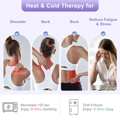 SuzziPad Microwave Heating Pad for Neck and Shoulders, Weighted Shoulder Wrap to Reduce Discomfort, Heated Wraps with Herbal Aromatherapy, Moist Heat Warmer Hot & Cold Compress