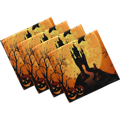 Naanle Halloween Cloth Napkins Dinner Table Napkins Set of 4, Witch Solid Washable Reusable Polyester Napkins with Hemmed Edges for Home Holiday Party Wedding Oversized 20 x 20 in