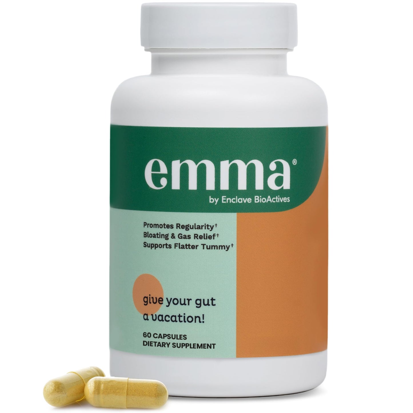 Emma Gut Health Doctors Endorsed Supplement - 60 Capsules - Relief from Gas and Bloating, Repairs Leaky Gut with Magnesium, Berberine, Vitamin D, Quercetin & More - Gut Health & Colon Cleanse Formula