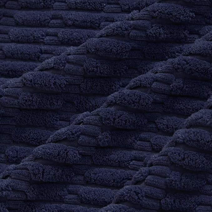 Fancy Homi Navy Blue Lumbar Decorative Throw Pillow Covers 12x24 Inch for Living Room Couch Bedroom, Soft Corduroy Rectangle Solid Cushion Case 30x60 cm, Rustic Farmhouse Boho Home Decor