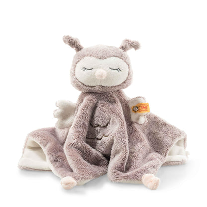 Steiff Soft Cuddly Friends Ollie Owl Comforter, Rose Brown/Cream, 26 cm