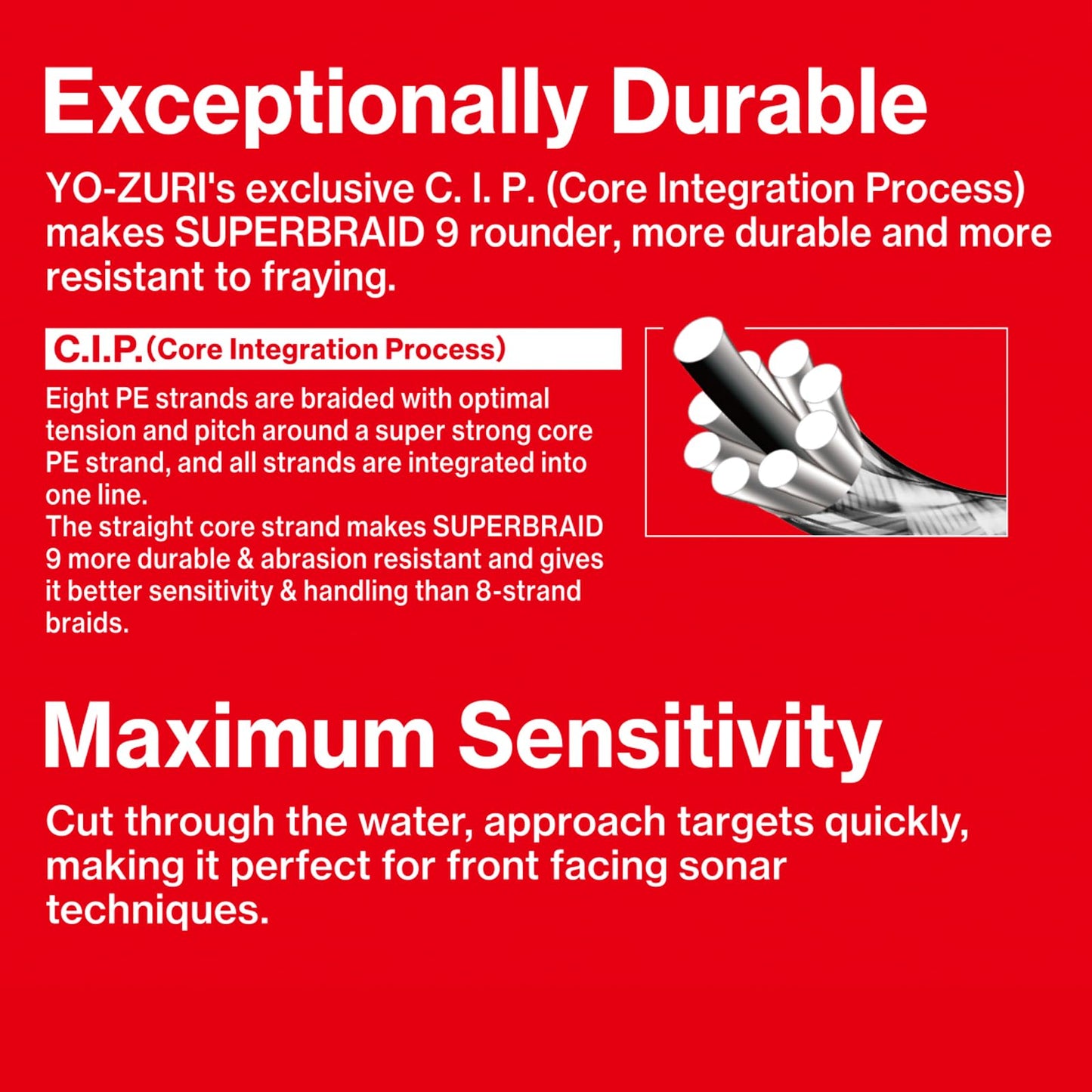YO-Zuri SUPERBRAID 9 - Floating Braided Fishing LINE, 330 YD, 5 Color, 40 LB