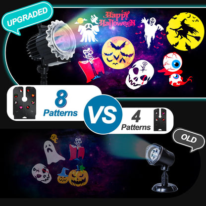 Halloween Decorations,MOSSNDAR 96 HD Patterns Halloween Christmas Projector Light Outdoor,Holiday Projector Light with RF Remote,Waterproof Landscape Lamp Projector for Garden Party,Xmas New Year Gift