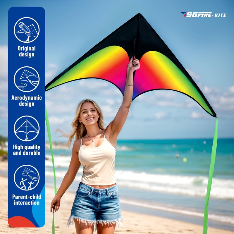 SGftre Delta Kite Two Set for Kids and Adults,Easy to Fly Outdoor Fun Kites, Perfect for Beaches and Parks,Ideal Kids Kite and Adult Kites for Family Fun
