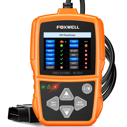FOXWELL NT201 OBD2 Scanner Code Reader for Cars and Trucks Check Engine Light, Read and Clear Fault Codes, Live Data Diagnostic Tool for All Cars After 1996