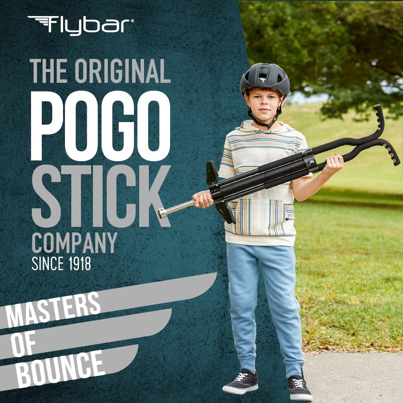 Flybar Master Pogo Stick for Kids Ages 9+, 80–160 lbs – Easy Grip Handles – Active Exercise Toy for Tweens & Teens – Outdoor Toy with Non-Slip Foot Pegs for Boys and Girls – No Assembly Needed