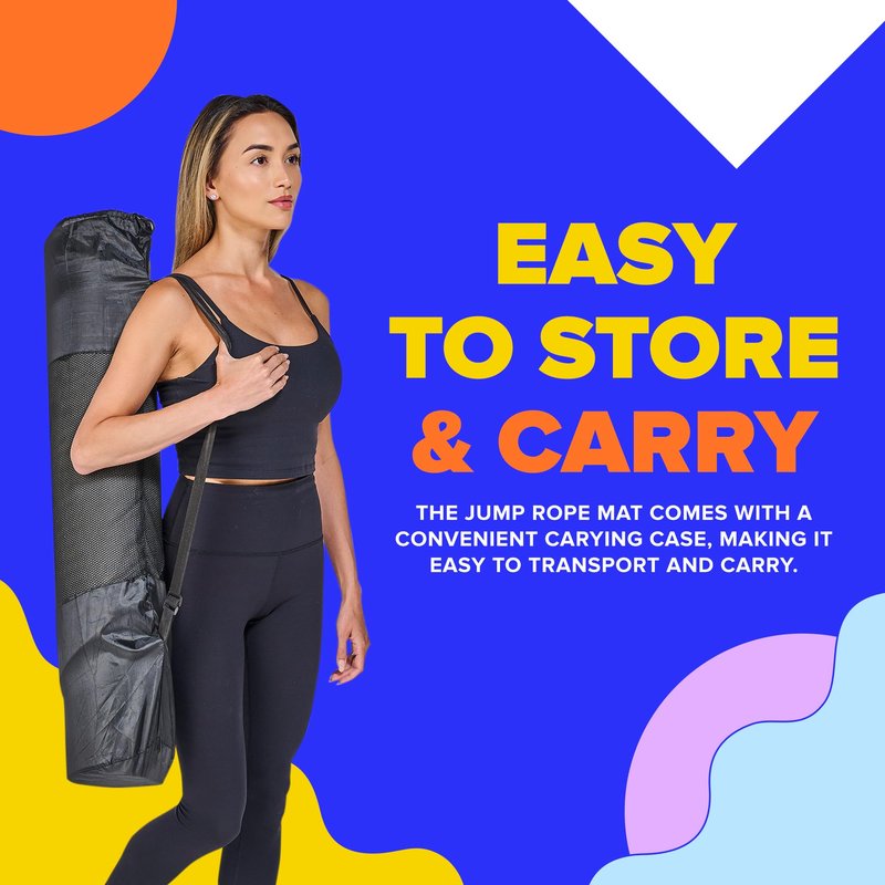 X-Large Roo Jump Rope Mat - 71"x36" The Ultimate Non-Slip Thick 6mm Jump Rope Mat Outdoor and Indoor Workouts - Prevents Injuries, Extends Jumprope Mat Life, Easy to Store and Clean - Comes with Carrying Case - Multi-Functional for Various Exercises
