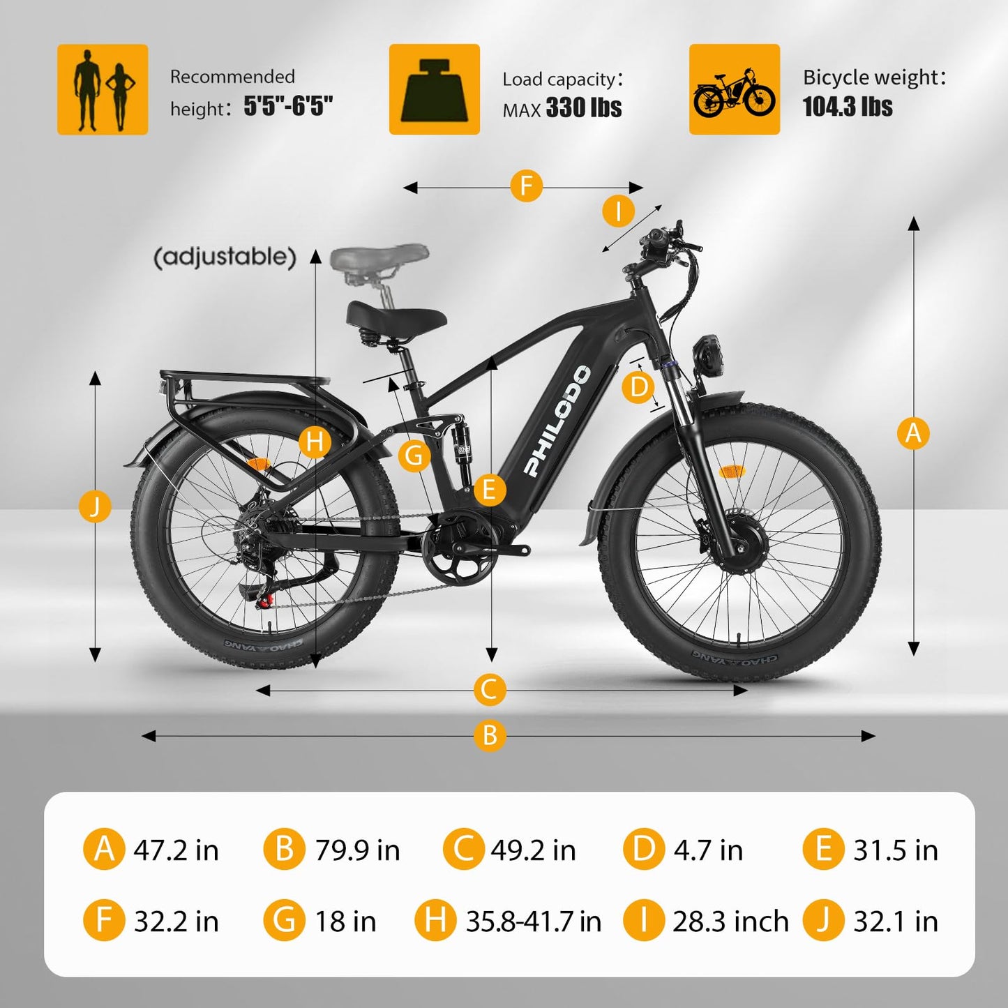ADVENCO 5000W Peak Dual Motor E-Bike, 60V 32AH Long Range Electric Bike for Adults Dirt Bike, 26" Fat Tire Hunting Ebike for All Terrain, 45MPH Full Suspension Electric Bicycle