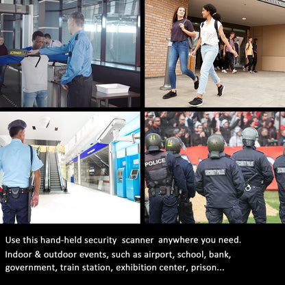 Hand held Metal Detector Wand Security Scanner,High-Sensitivity Security Wand Metal Detector,Portable Adjustable Sound & Vibration Alerts, Detects Weapons Knives Screw (High Sensitivity, Black)