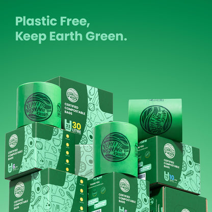 RAYTID Tie Handle Compostable Food Waste Bags 10L 75 Extra Strong Compostable Caddy Liners with Handle
