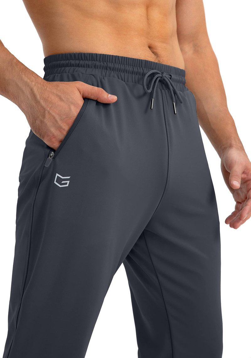 G Gradual Men's Sweatpants with Zipper Pockets Tapered Joggers for Men Athletic Pants for Workout, Jogging, Running (Grey, 3X-Large)