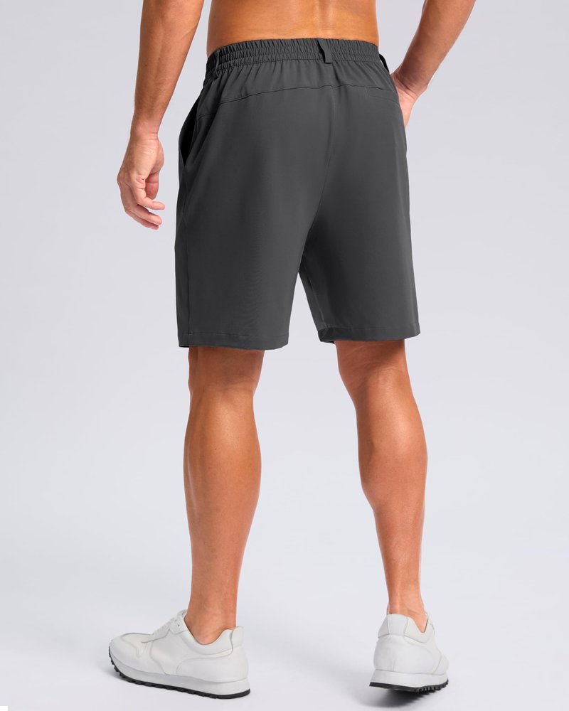 Pudolla Men's Casual Shorts 7" Lightweight Golf Shorts with 3 Pockets Stretch Quick Dry Comfy Work Shorts（Charcoal XL