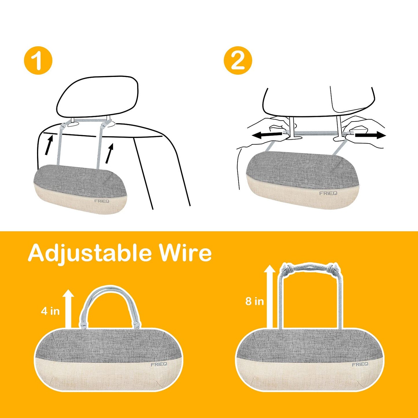 FRiEQ Car Air Freshener, 100% Activated Bamboo Charcoal Air Purifying Bag | Lasts 365+ Days | Fragrance-Free Deodorizer - Absorb Smoke Smell and Bad Odors