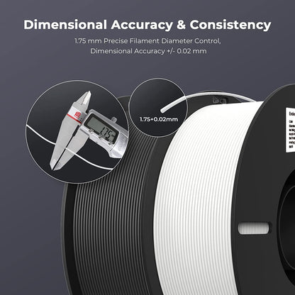Creality Ender PLA Filament 1.75mm 3D Printer Filament, 2kg Cardboard Spool (4.4lbs), Dimensional Accuracy +/- 0.03mm, Fit Most DIY Printer (White*1KG & Black*1KG)