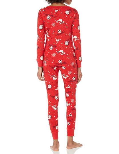 Amazon Essentials Disney | Marvel | Star Wars Women's Snug-Fit Cotton Pajama Sleepwear Sets, Nightmare Valentine - Womens Snug Fit, Medium