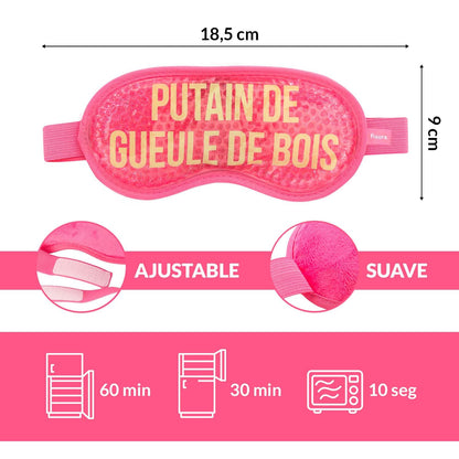 FISURA - Eye Mask Gel Eye Mask for Puffy Eyes and Dark Circles Sleep Mask Dimensions: 18.5 cm x 9 cm (Cater FR, Pink)