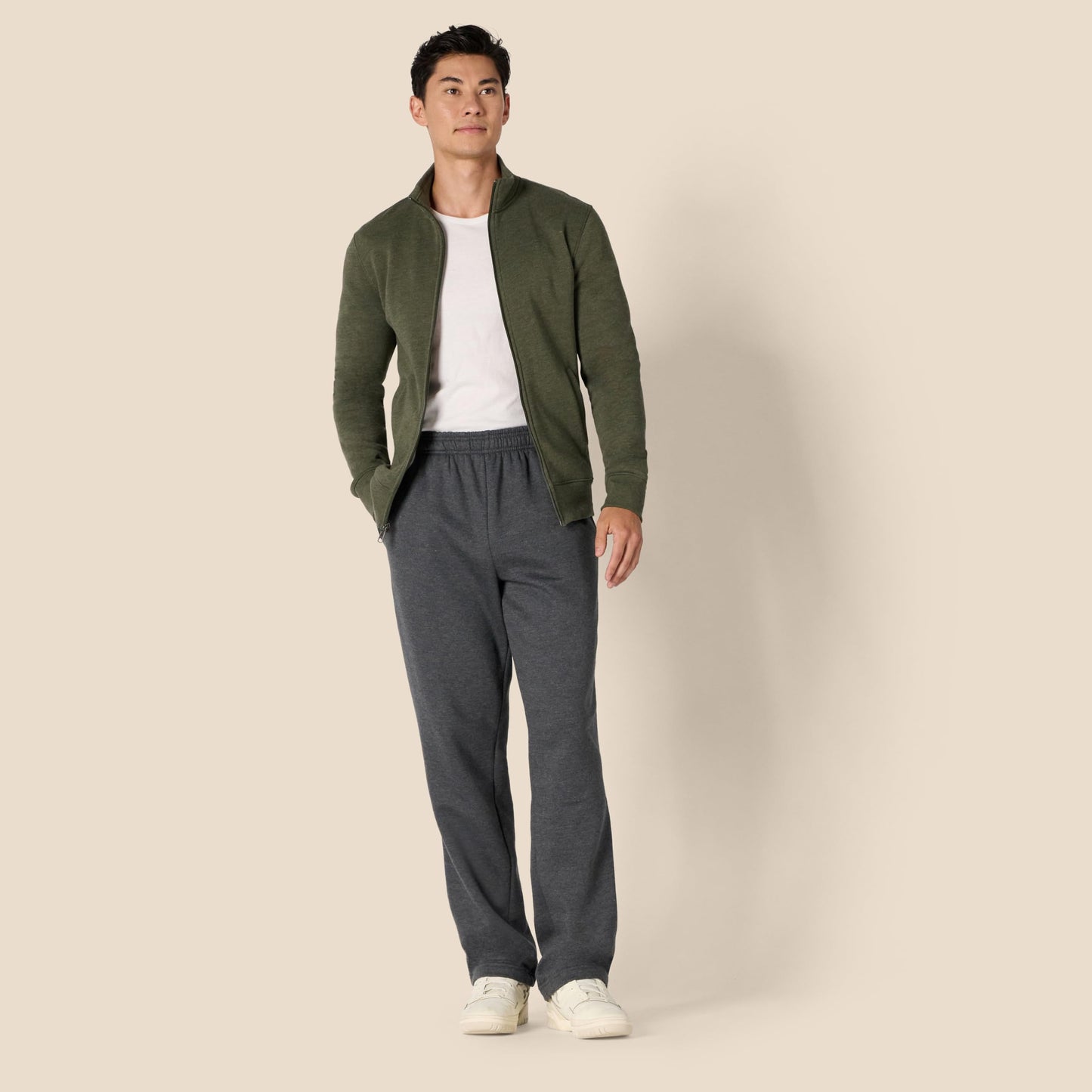 Amazon Essentials Men's Fleece Open Bottom Sweatpant (Available in Big & Tall), Charcoal Heather, X-Large