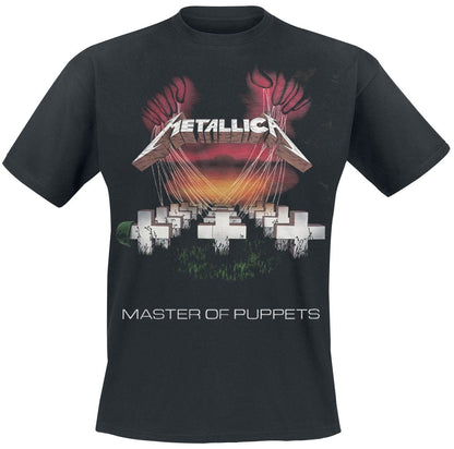 Metallica Men's Master of Puppets European Tour '86 BL_TS: M T-Shirt, Black (Black Black), Medium (Size:Medium)
