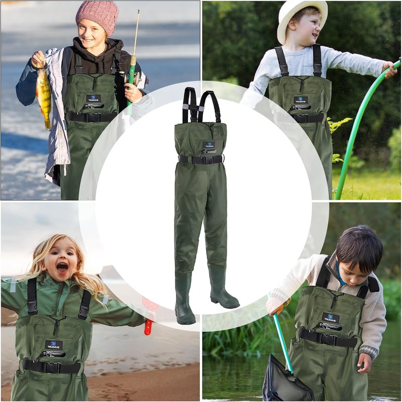 Trudave Chest Waders for Kids - Waterproof & Lightweight Youth Fishing Gear | Perfect for Hunting