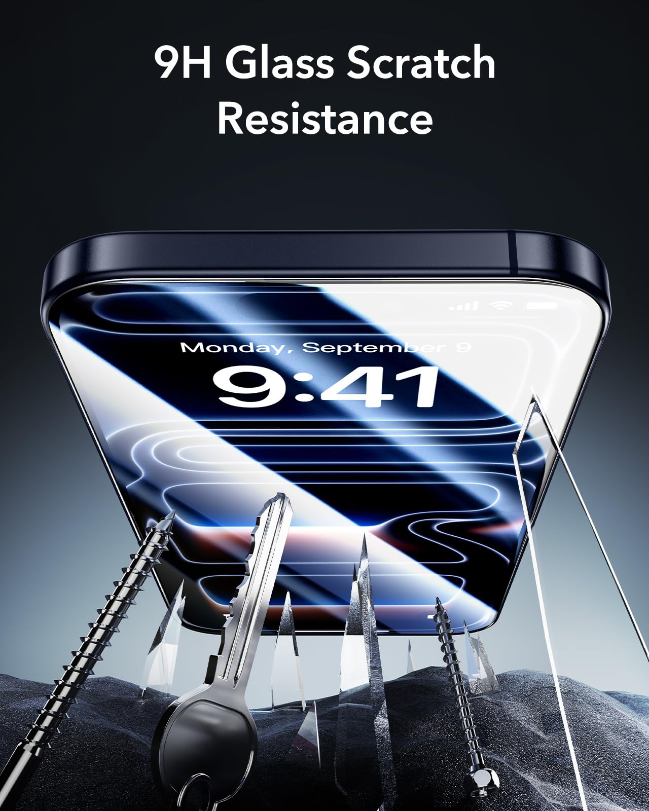 ESR 3 Pack 9H+ Glass for iPhone 16 Pro Max Screen Protector, [Military Grade Shatterproof & Longest Durable] Armorite Ultra-Tough Tempered Glass with UltraFit Tray