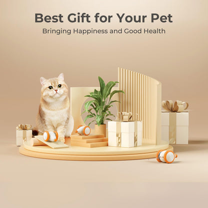 Cheerble Interactive Cat Toys for Indoor Cats, Automatic Cat Toy with LED Lights, Wicked Mouse Toys, Kitten Toys, Pet Supplies, Smart Electric Cat Toy, USB Rechargeable, Auto On/Off(Yellow)