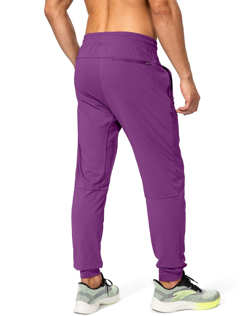 Men's Sweatpants with Zipper Pockets Athletic Pants Traning Track Pants Joggers for Men Soccer, Running, Workout (Purple, XX-Large)